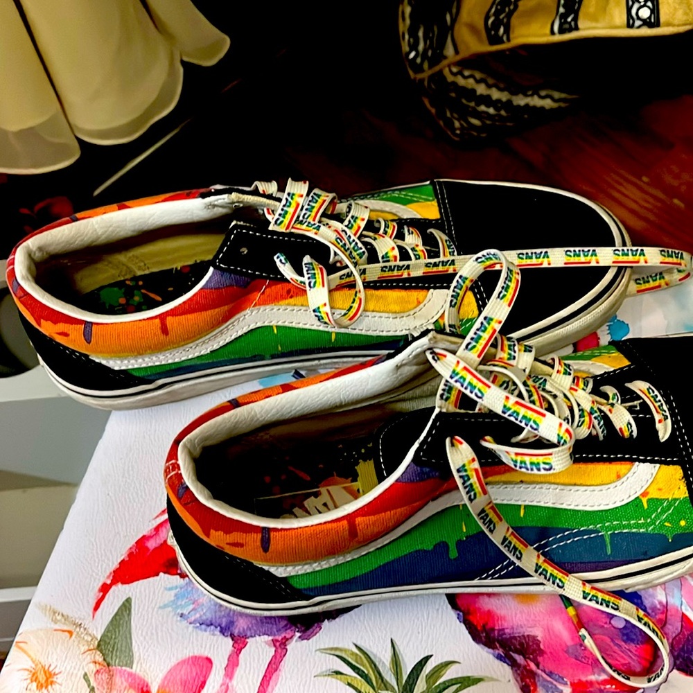 Vans Rainbow Sneakers. Women's Size  10.5